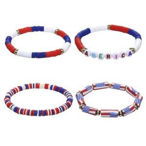 Independence Day Beaded Bracelet Set