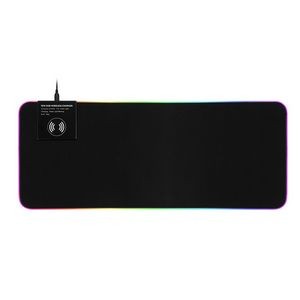 Wireless Charging Gaming Mouse Pad with LED Indicator Light,Compatible with Qi Phones