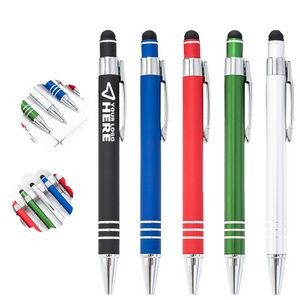 Rubberized Metal Ballpoint Pens With Stylus Tip
