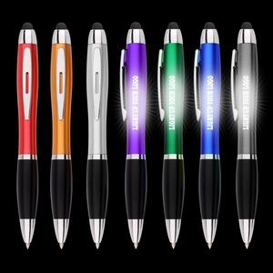 Personalized Customized Light Up Pen with Stylus