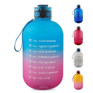 Large 1 Gallon Motivational Water Bottle , Leakproof BPA Free Tritan Sports Water Jug with Time Mark