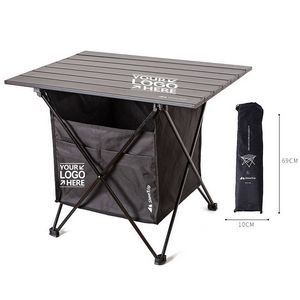 Floding Camping Table with Storage Bag, Portable Camping Side Table with Aluminum Table Top