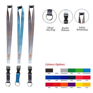 3/4" Dye-Sublimated Lanyard with Release Buckle and Key Ring
