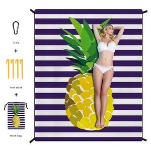 Quick Dry Sand-Free Beach Blanket Picnic Mat w/Pouch