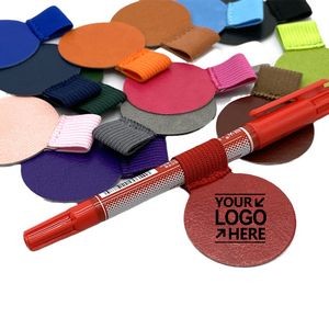 Faux Leather Pen Loop Strap Sticker with Elastic