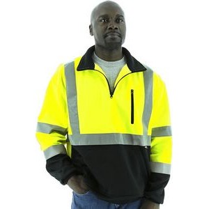High Visibility Yellow ¼ Zip Sweatshirt with Black Bottom and Teflon® Protector