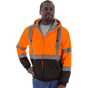 High Visibility Orange Hooded Sweatshirt with TEFLON® Fabric Protector, ANSI 3, Type R