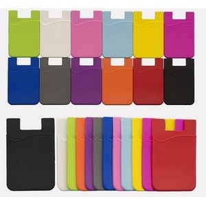Silicone Stick on Cell Phone Wallet with Pocket for Credit Card, ID, Business Card