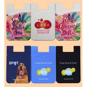 Full Color Print Silicone Stick on Cell Phone Wallet with Pocket for Credit Card, ID, Business Card