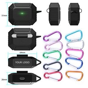 Silicone Wireless Ear Pods Case With Carabiner - Pro