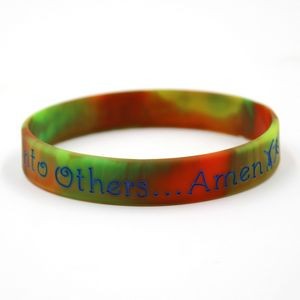 Custom Swirl or Segmented Silicone Wristbands Bracelets with Multi-Colors- 1/2" Wide