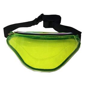 Clear Green Neon Vinyl Hologram Fanny Pack Belt Waist Bum Bag Laser Travel Beach Purse