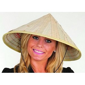 Bamboo Coolie Hat W/Chin Cord