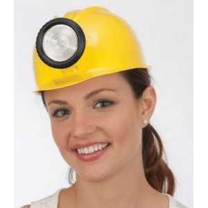 Miner's Plastic Hard Hat w/ Light
