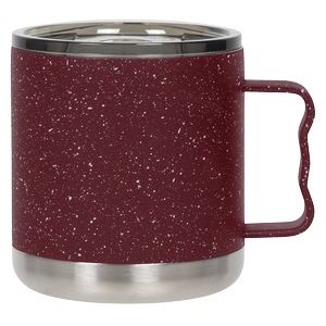 15oz Brick Red/White Speckled Camp Mug with Slide Lid