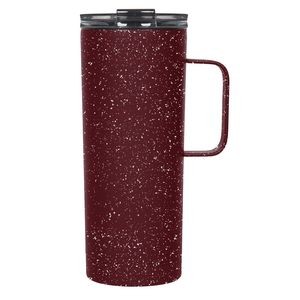 20oz Brick Red/White Speckled Tall Mug with Clear Flip Lid