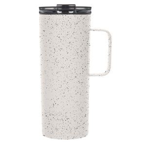 20oz White/Slate Speckled Tall Mug with Clear Flip Lid