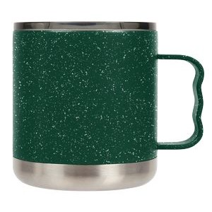 15oz Forest Green/White Speckled Camp Mug with Slide Lid