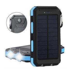 Outdoor Portable 10000mAh Solar Power Bank Charger w/SOS