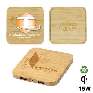 Squar Bamboo Wireless Charger - 15W
