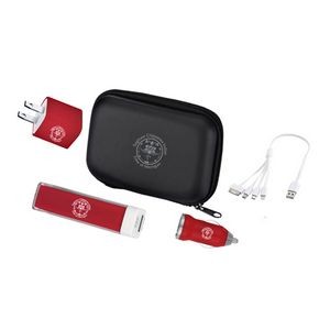 Executive Power Bank Gift Set w/Wall Charger/Car Charger/Portable Battery - UL Certified