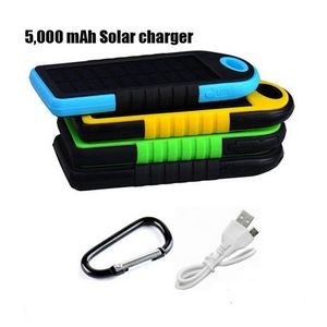 5000mAh Solar Charger - Power Bank - Universal Portable Battery Charger - CE/FCC/RoHS Compliant