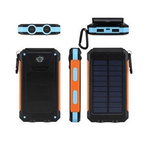 Emergency Water-Proof Solar Lithium-Ion Polymer Power Bank w/Compass & LED Flashlight