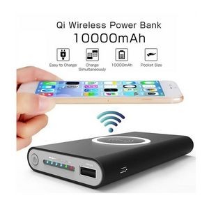 10000mAh 3 in 1 QI Wireless Power Bank
