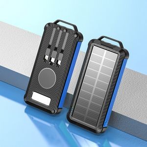 10000mAh Solar Power Bank For Camping w/Wireless Charging - 5V/2A Input/Output