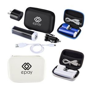 2600mAh USB Charger Deluxe Travel Kit w/Power Bank