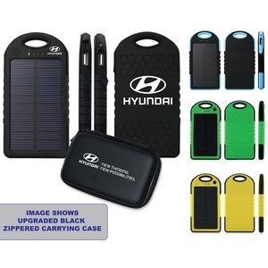 4000mAh Rugged Rubber Coated Solar Charger w/Carabiner