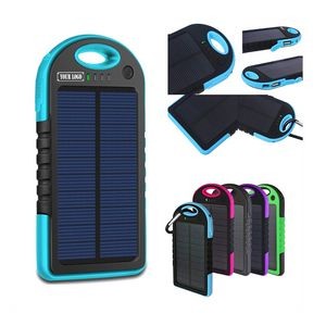 5000mAh Outdoor Solar Phone Charger w/1.2W Solar Panel & Flashlight
