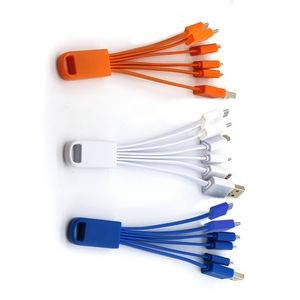 5-in-1 Multifunctional Noodle USB Charge Buddy/Data Transfer Phone Cable w/Keychain