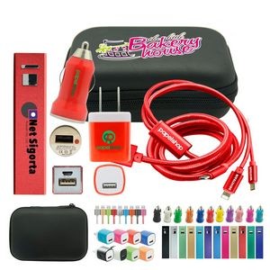 Deluxe Emergency Battery Charger Travel Kit w/2600mAh Power Bank