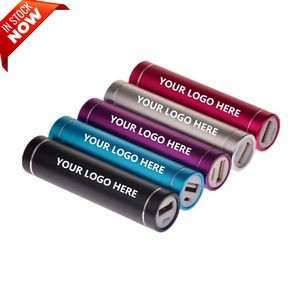 1800/2000/2200/2600mAh Cylinder Power Bank w/USB Connector Cable