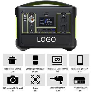 568Wh Lithium-Ion Power Station w/USB/Fast Charge USB/USB-C/Car/DC Outputs