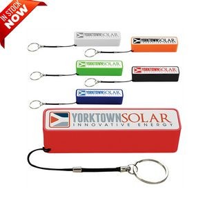 2,200 mAh Lithium Ion Grade A Power Bank w/ Key Ring + Cable