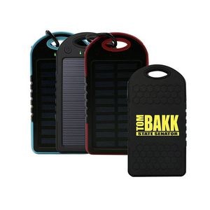 5000mAh Environmentally Friendly Water-Proof Solar Power Bank - CE/FCC/RoHS Compliant