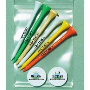 Pro Elite Gold Standard Poly Bag Pack w/ 6 Tees & 2 Markers (3 1/4")
