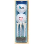 "Top Flite" Golf Ball Tube w/ 2 Golf Balls & 6 Tees