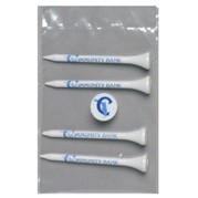 Value Poly Bag Pack w/ Four 2 3/4" Tees & 1 Marker