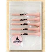 Poly Bag Pack w/ Five Pink 2 3/4" Tees & 1 Pink Marker