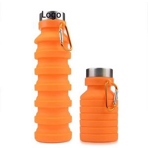 17 OZ Silicone Squeezed Adjustable Collapsible Water Bottles