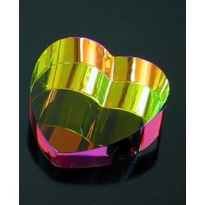 Rainbow Heart Paperweight optical crystal award/trophy.2.5"L