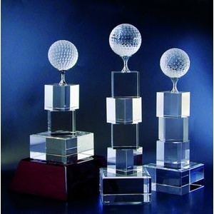 Golf Tower Optical Crystal Award/Trophy 11.125"H