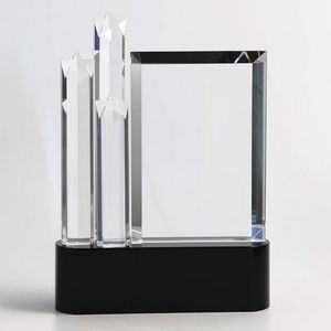Straglow Optical Crystal Award/Trophy. 11"H x 8"W x 2-3/8"D