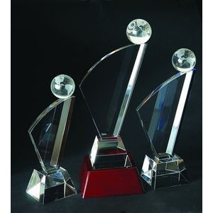 Globe Optical Crystal Award/Trophy 11"H