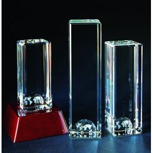 World Tower Optical Crystal Award/Trophy 10"H