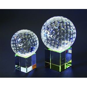 Golf Ball with Rainbow Base or Clear Base Optical Crystal Award/Trophy 2.375"D