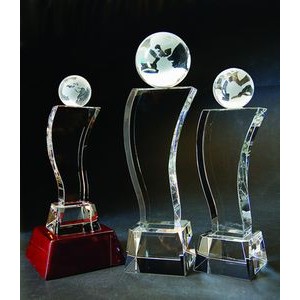 Globe Tower Optical Crystal Award/Trophy 13.5"H